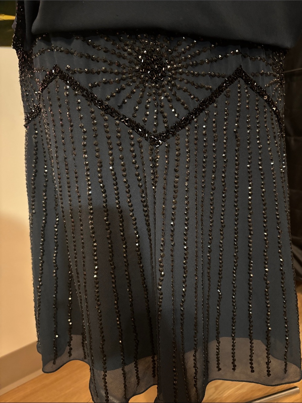J Kara Navy Beaded Evening Dress - Picture 5 of 10
